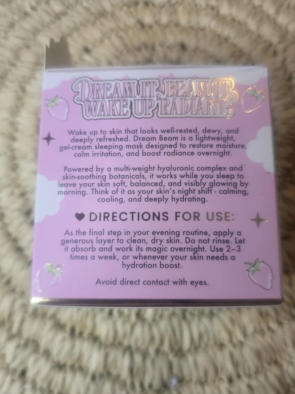 Dream Beam Strawberry Snowflake Sleeping Mask